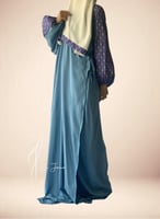 شرشف صلاة لف طرحة منفصلة ازرق