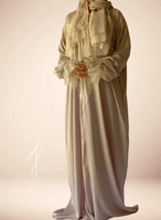 شرشف صلاة بيج مع دانتيل أبيض