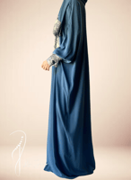 شرشف صلاة باتيك سستة ازرق منقوش