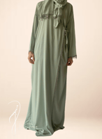 شرشف صلاة لف اخضر رمادي بالكروشبه و الاويا الفاخرة