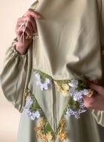 شرشف صلاة فستقي سستة اويا تركي يدوي والطرحة منفصلة