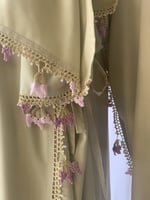 شرشف صلاة لف فستقي اخضر فاتح كروشيه يدوي