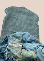 شرشف صلاة باتيك لف مفتوح ازرق منقوش