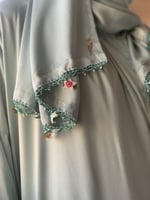 شرشف صلاة لف ازرق فيروزي بالكروشبه و الورد الاويا...