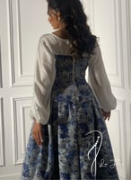 كورساج مشد جينز ازرق منقوش