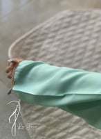 شرشف صلاة لف مرد كروشيه فاخر اخضر فستقي طرحة متصلة