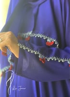 شرشف صلاة سحاب أزرق كحلي كروشيه يدوي أحمر