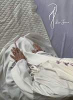 شرشف صلاة لف أبيض بالكروشبه و الورد الاويا الفاخر