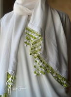 شرشف صلاة لف ابيض مزين بالكروشبه الفاخر طرحة منفصل...