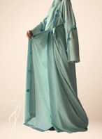 شرشف صلاة لف ازرق مزين بالكروشبه الفاخر