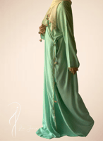 شرشف صلاة لف مرد كروشيه فاخر اخضر فستقي طرحة متصلة