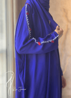 شرشف صلاة سحاب أزرق كحلي كروشيه يدوي أحمر