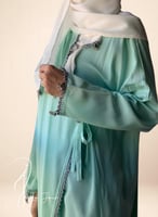 شرشف صلاة لف ازرق فيروزي بالكروشبه و الورد الاويا...