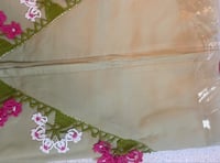 شرشف صلاة فستقي سستة اويا تركي يدوي والطرحة منفصلة