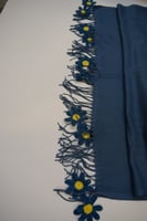 طرحة بكروشيه ورود اويا تركي ازرق