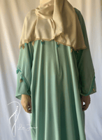 شرشف صلاة سحاب فستقي كروشيه يدوي طرحة منفصلة