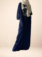 شرشف صلاة سحاب طرحة منفصلة ازرق غامق كحلي