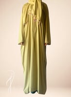 شرشف صلاة سسنة فستقي اخضر فاتح كروشيه يدوي و الطرح...