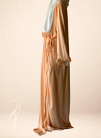 شرشف صلاة اويا ابيض وخربزي ورد لف خربزي