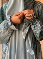 شرشف صلاة لف رسم باتيك درجات تفني و فيروزي الطرحة...