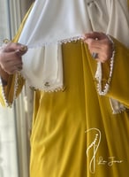 شرشف صلاة لف كموني أصفر مستردة مزين بالكروشيه و ال...