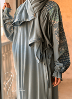 شرشف صلاة لف رسم باتيك درجات تفني و فيروزي الطرحة...