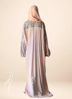 شرشف صلاة رسم باتيك لف وردي و ازرق سماوي و الطرحة...