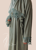 شرشف صلاة لاجور لف أخضر فاتح بكروشيه ترتر يدوي فاخ...