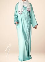 شرشف صلاة لف قطن بارد أخضر مزين بكروشيه بنك وأخضر