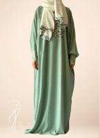 شرشف صلاة باتيك زيتي وفيروزي باستيل سستة