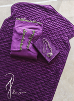 شرشف صلاة لف بنفسجي بالورد الاويا اصفر و ابيض الفا...