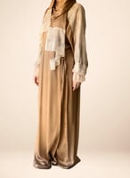 شرشف مرد لف بني دانتيل خربزي طرحة مثبتة