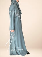 شرشف صلاة قطن سستة ازرق مزين بالكروشيه من لاجور