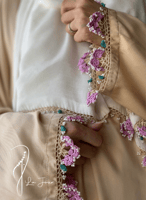 شرشف صلاة لف بيج كروشيه ملون يدوي طرحة متصلة