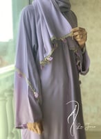 شرشف صلاة سستة موف مزين بالكروشيه حلزون يدوي