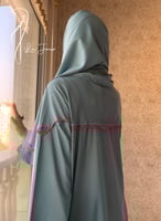 شرشف صلاة سحاب فيروزي و فوشي مزين بالكروشي يدوي و...