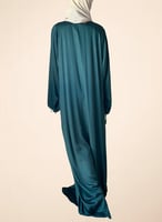 شرشف صلاة سستة اخضر غامق مزين بالكروشيه و الورد ال...