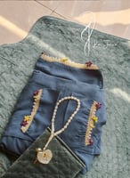 شرشف صلاة لف ازرق كروشيه و ورد اويا فخم