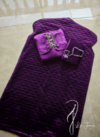 شرشف صلاة لف موف غامق بالورد الاويا الفاخر