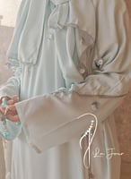 شرشف صلاة لف أزرق فاتح قطن بالكروشيه يدوي