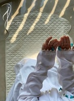 شرشف صلاة لف ابيض المزين بالكروشبه و الورد الاويا...