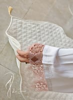 شرشف صلاة لف ابيض ستان اويا وردي