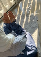 عباية شرشف سستة ازرق فاخر من القطن و القطن المغزول