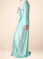 شرشف صلاة لف قطن بارد أخضر مزين بكروشيه بنك وأخضر