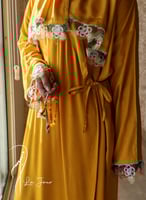 شرشف صلاة لف بارد اصفر مزين ورد اويا تركي يدوي من...