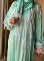 شرشف صلاة دانتيل سحاب أخضر فاتح