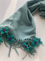 طرحة قطن بكروشيه ورد