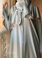 شرشف صلاة سحاب ازرق كروشيه يدوي