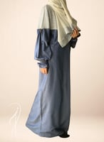 عباية شرشف سستة ازرق فاخر من القطن و القطن المغزول