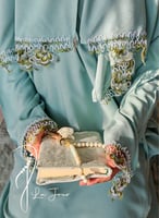 شرشف صلاة لاجور لف أخضر على أزرق بتفاصيل أويا يدوي...